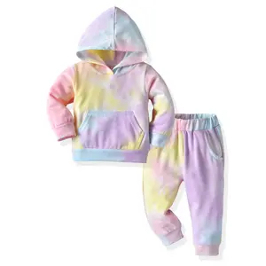 2022 Winter Herbst Trendy Fashion Tie Dye Hoodie und Jogger Set Trainings anzug Kinder Mädchen Herbst Kleidung