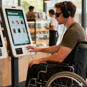 Clavier <span class=keywords><strong>de</strong></span> navigation audio conforme ADA DDA, clavier en acier inoxydable avec prise casque pour ATM et kiosque AKB20 - Product Image 5