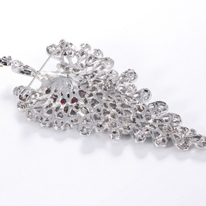 بروش على شكل حيوان طاووس إبداعي بروش زجاجي بروش على شكل حيوان ، بروش ملابس نسائية من حجر الراين - Product Image 3