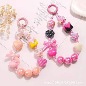 Nuevo lindo corazón pintado a mano acrílico llavero colgante estilo fresco arroz cuenta accesorios auricular funda Decoración - Product Image 3