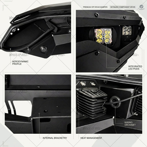 Nuevo Parachoques Delantero Reforzado de Acero <span class=keywords><strong>Armando</strong></span> para Hilux Revo Rocco 2016-2025 con Luces LED, Soporte para Cabrestante, Accesorios Todoterreno, Negro - Product Image 4