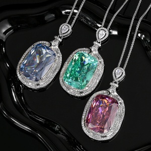 Bulk Order Copper Big Cushion Cut Cubic Zirconia Premium Jewelry Retro <b>Pink</b> Dried Rose Pendant <b>Necklace</b> for Women Festival Gift - Product Image 6