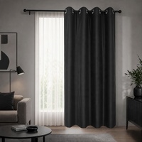 Rideau occultant double couche Bindi avec doublure thermique en polaire, rideau amovible en tissu Oxford avec œillets argentés pour chambre à coucher