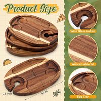 Ensemble de 6 assiettes à apéritif avec porte-verres et emplacements pour œufs, mini-planches à charcuterie, plateaux de service pour brunch, pique-niques et fêtes