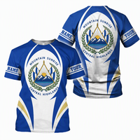 T-shirt imprimé intégral pour hommes grandes tailles, avec emblème personnalisé par sublimation, extensible, à manches courtes, vente en gros