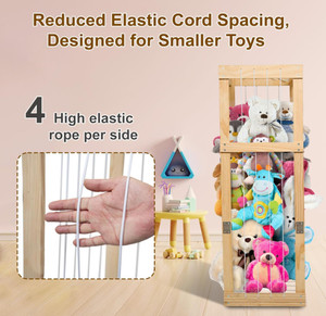 Amaca portaoggetti per peluche in legno massello lucidato, robusta, durevole ed ecologica, fatta <span class=keywords><strong>a</strong></span> mano, di grande capacità, per decorazioni domestiche e porta giocattoli - Product Image 3