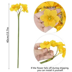 6 Piezas de Narcisos Artificiales, Ramo de Flores de Narciso de Plástico para Decoración del Hogar, Jardín, Habitación, Escritorio, Bodas, Fiestas - Product Image 6