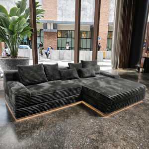 <span class=keywords><strong>Sofa</strong></span> Modular Minimalis Modern - Bentuk <span class=keywords><strong>L</strong></span> 3-Dudukan, Spons & Kain Corduroy Berdaya Tahan Tinggi, untuk Hotel & Rumah - Product Image 2