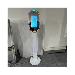 Selfie Magic Mirror Photo Booth With Camera And Printer For Party 13.3inch Oval Photo Booth Mirror Dlsr Machine Touch Screen