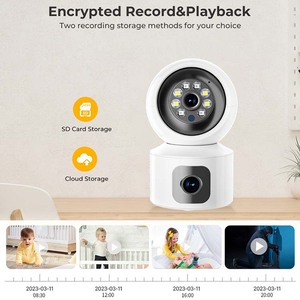 Cámara de Vigilancia WiFi <span class=keywords><strong>V380</strong></span> <span class=keywords><strong>Pro</strong></span> 4MP, Mini Cámara Interior de Doble Lente, Visión Nocturna a Todo Color, Alarma con Notificación Push, Cámara CCTV para el Hogar - Product Image 3