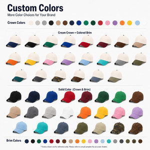 Custom Logo 6-Panel Baseball Cap Structured Fit Contrast Visor Premium Cotton Wholesale Adjustable Sun <b>Hat</b> Ivory Coffee Brown - Product Image 3