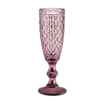 Verres à champagne à vin en relief colorés de style français coupe en verre à champagne vintage losange pour la fête de mariage