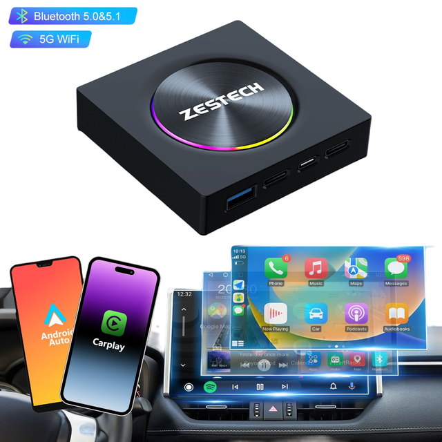 ZESTECH Qualcomm Snapdragon 6115 Android 13 AI BOX 8+128GB Wireless Car PLAY for Universal New Upgrade Android 13.0 System