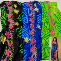 Tissu extensible 4 directions en polyester et élasthanne à imprimé numérique tortue polynésienne, idéal pour les robes et shorts d'inspiration insulaire - Meilleures ventes
