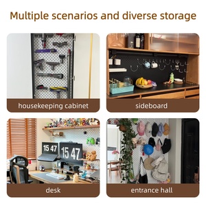 <span class=keywords><strong>Panneau</strong></span> perforé <span class=keywords><strong>mural</strong></span> en acier inoxydable épaissi pour <span class=keywords><strong>rangement</strong></span> et présentation, idéal pour l'entrée - Product Image 4