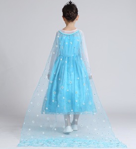 Costume de princesse Anna <span class=keywords><strong>Elsa</strong></span> à paillettes de haute qualité pour enfants, film télévisé, manches longues, couleur bleu clair, cosplay, fête d'anniversaire, Halloween - Product Image 5