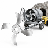 Ventilateur de mine monté sur remorque à 4 pales S14-AL en alliage d'aluminium, pales réglables en angle, haute résistance