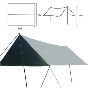 Canopy lều ngoài trời mùa thu cắm trại Nguồn cung cấp cao su màu đen dày chống mưa chống nắng cắm trại mái hiên