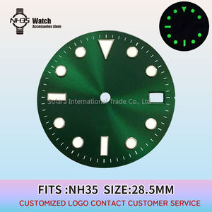 Esfera NH35 para relojes S Mods, movimiento NH35, efecto Sunburst, 28.5MM, esfera estéril, verde, accesorios para reloj <span class=keywords><strong>Submariner</strong></span> - Product Image 5