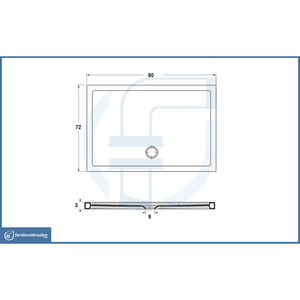 Plato de Ducha Rectangular Moderno de 72x90x3cm, Diseño Cuadrado Acrílico con Acabado de Mármol para Baño o Hotel - Product Image 2