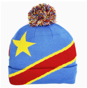 Bonnet tricoté avec drapeau de la République démocratique du Congo, doux, extensible, chaud pour l'hiver, personnalisable, vente en gros, <span class=keywords><strong>pas</strong></span> <span class=keywords><strong>cher</strong></span> - Product Image 1