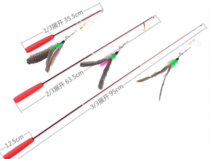 Realistico Spin piuma bacchetta eco-friendly telescopico canna da pesca trasparente con stringa di Sisal <span class=keywords><strong>gatto</strong></span> giocattolo confezionato in cartone - Product Image 6
