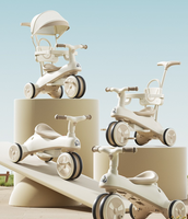 Tricycle multifonctionnel anti-retournement pour bébé avec musique, lumière et pédale