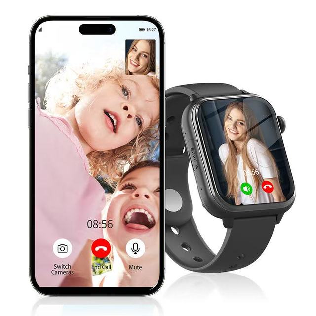 IP67 Waterproof Standard Amoled Screen GSM Tracker Android Operated GPS Smart Watch Kids Model SOS Button Sleep Call Reminder