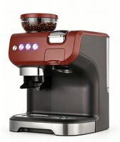 Machine à café électrique avec moulin à café intégré en acier inoxydable, pompe 19 bars, compatible multi-capsules, réservoir d'eau transparent de 2 L