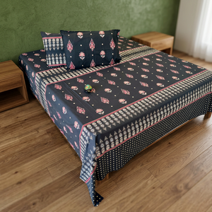 Parure de lit imprimée ethnique, couvre-lit matelassé, housses d'oreiller, motif floral éléphant, taille 110 x 110 pour chambre à coucher - Product Image 4