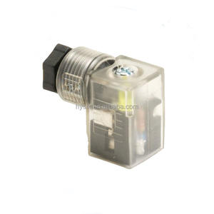 Connecteur de vanne solénoïde transparente 24VDC DIN43650 A, fiche 18mm avec indicateur d'état de fonctionnement LED, lampes rouges - Product Image 2
