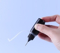 Bouteille en plastique pour peinture noire de 5 ml à 50 ml, avec aiguille et buse, bouteille à presser avec aiguille pour revêtement et peinture, usage industriel