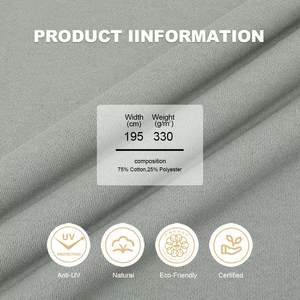 בד טרי 75% כותנה 25% פוליאסטר, בד פליס סרוג עם קפוצ'ון, 330 גרם למ\\\"ר, 195 ס\\\"מ, בד סווטשירט לבגדים - Product Image 5