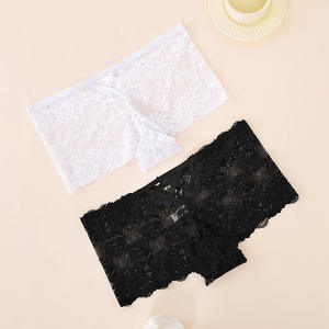 Donna matura Sexy <span class=keywords><strong>intimo</strong></span> in pizzo <span class=keywords><strong>Boxer</strong></span> breve vita bassa trasparente traspirante senza cuciture biancheria intima <span class=keywords><strong>Boxer</strong></span> breve - Product Image 4
