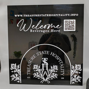 Carte de visite personnalisée acrylique compteur QR code logo affichage panneau de bienvenue base <span class=keywords><strong>Twitter</strong></span> WhatsApp promotion - Product Image 5