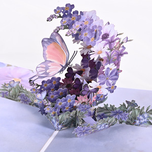 Cartes de vœux personnalisées en 3D à faire soi-même, idées de cartes d'anniversaire, papillon violet, papillon, anniversaire - Product Image 2