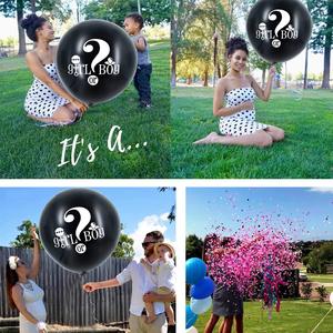 Globo negro de 36 pulgadas <span class=keywords><strong>para</strong></span> niño o niña con confeti rosa y azul <span class=keywords><strong>para</strong></span> Baby Shower Género Reveal Globos Ideas Decoraciones <span class=keywords><strong>para</strong></span> fiestas - Product Image 2