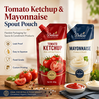 Sachet Doypack à bec verseur de qualité alimentaire, étanche à l'eau et à l'humidité, en feuille d'aluminium souple + emballage composite laminé PET/PE pour