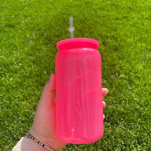 Custom Logo Macaron Colorful Drinking Tumblers 5 Colors Mixed 16Oz Plastic Soda Can - Product Image 4
