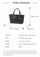 Nouvel Arrivage Sac à Main Femme Haut de Gamme en Cuir Véritable Grande Capacité en Cuir de Vachette Première Couche Tanné Végétal Style Rétro Simple et Unique