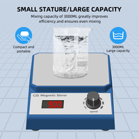 Agitador Magnético Digital C2S de 3000 ml, Mezclador Magnético de Laboratorio de 100-240 V, Regulación de Velocidad Continua, Bajo Nivel de Ruido
