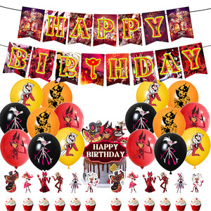 Decoraciones <span class=keywords><strong>de</strong></span> Fiesta <span class=keywords><strong>de</strong></span> Cumpleaños <span class=keywords><strong>de</strong></span> Hazbin Hotel con Diseño <span class=keywords><strong>de</strong></span> Dibujos Animados, Incluyen Guirnalda <span class=keywords><strong>de</strong></span> Feliz Cumpleaños, Globos y Adornos para Pastel, Regalo para Fanáticos del Anime - Product Image 6