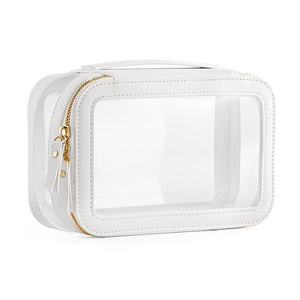 Fashion Custom Eco-Friendly Large PVC Leather Cosmetic Bag Portable Travel Water-proof <strong>for</strong> Pouch Clear <strong>Makeup</strong> <strong>Storage</strong> - Product Image 1