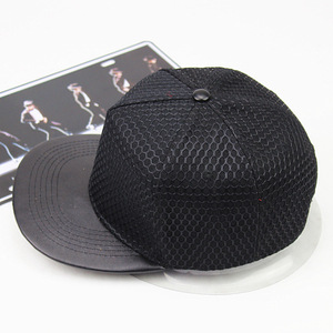 Mesh Snapback Cap Unisex Solid Color Breathable <b>Flat</b> Brim Casual Spring Summer <b>Hat</b> - Product Image 3