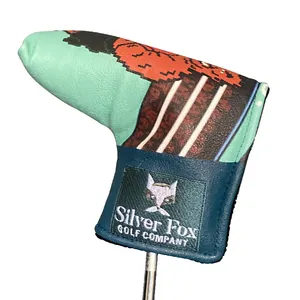 Venda quente do vintage de couro golf lâmina putter headcovers clube de golfe personalizado fecho magnético digital impresso colocar cobertura de golfe