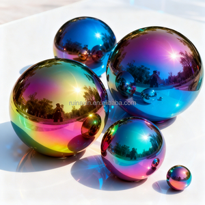 庭の池のための100mm 150mm 200mm 250mmレインボーステンレス鋼の注視ボール球工場 - Product Image 5