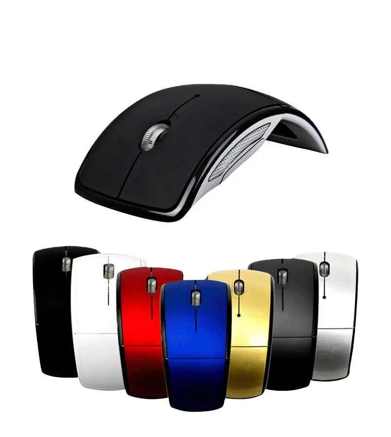 Mouse lipat optik nirkabel 2.4G, Mouse optik nirkabel USB dengan Logo kustom untuk PC/Tablet/ponsel