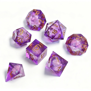 Bán Buôn Biểu Tượng Tùy Chỉnh Đa Diện Trong Suốt Tự Nhiên Đá Quý Rỗng Cát Bàn RPG Đặt Rồng Và Dungeon Dnd Nhựa Xúc Xắc - Product Image 3