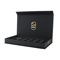 Boîte à bijoux magnétique en papier recyclé, personnalisable avec logo en relief, pelliculage mat, carton rigide pour chaussettes, idéale pour les cadeaux de marque