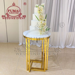Wedding Supplies Events Round Stainless Steel Gold Wedding <b>Plinth</b> <b>Stand</b> - Product Image 4